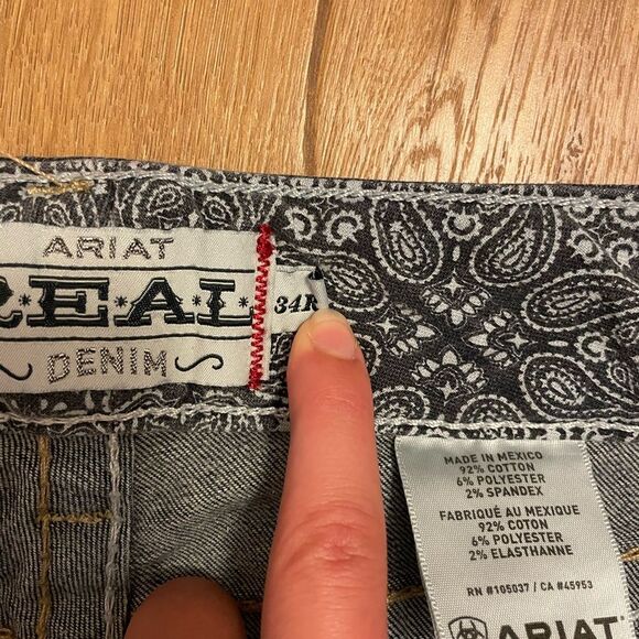 Ariat REAL Womens Whipstitch Mid Rise Boot Cut OCEAN Blue Jeans 10014022 34R - Picture 2 of 10